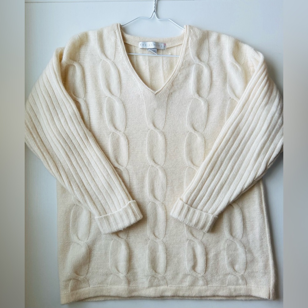 Soft Lambswool Angora Sweater Cream L